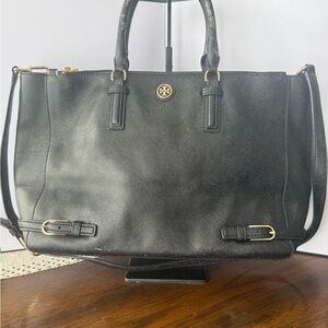 Tory Burch Black and Gold Handbag